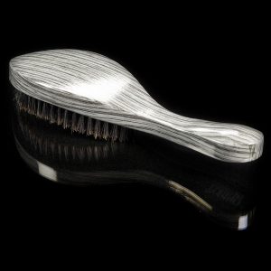 Wave Brush: Torino Pro #520 Medium Curve Wave Brush by Brush King – Grey, 100% Boar Bristles for All-Purpose 360 Waves for Men