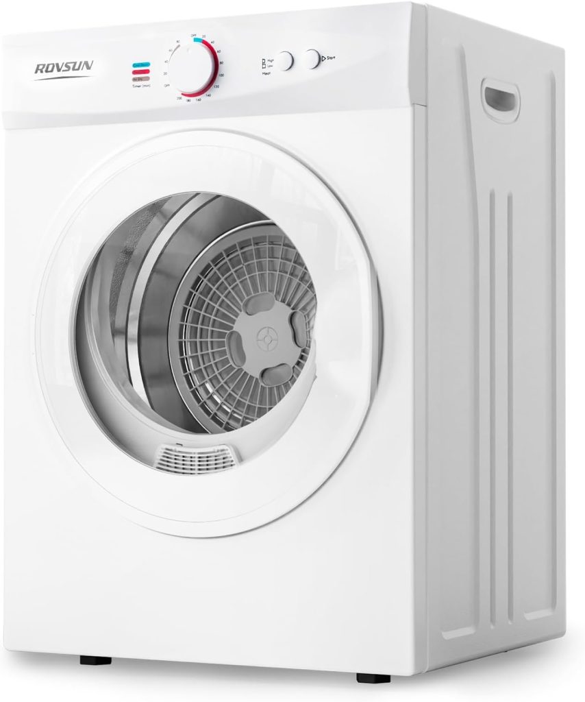 RV Washer Dryer Combo: ROVSUN 1.8 Cu.Ft Portable Clothes Dryer, Compact Front Load Laundry Machine with Stainless Steel Tub for Home, Apartment, and Dorm (Classic Knob Control)