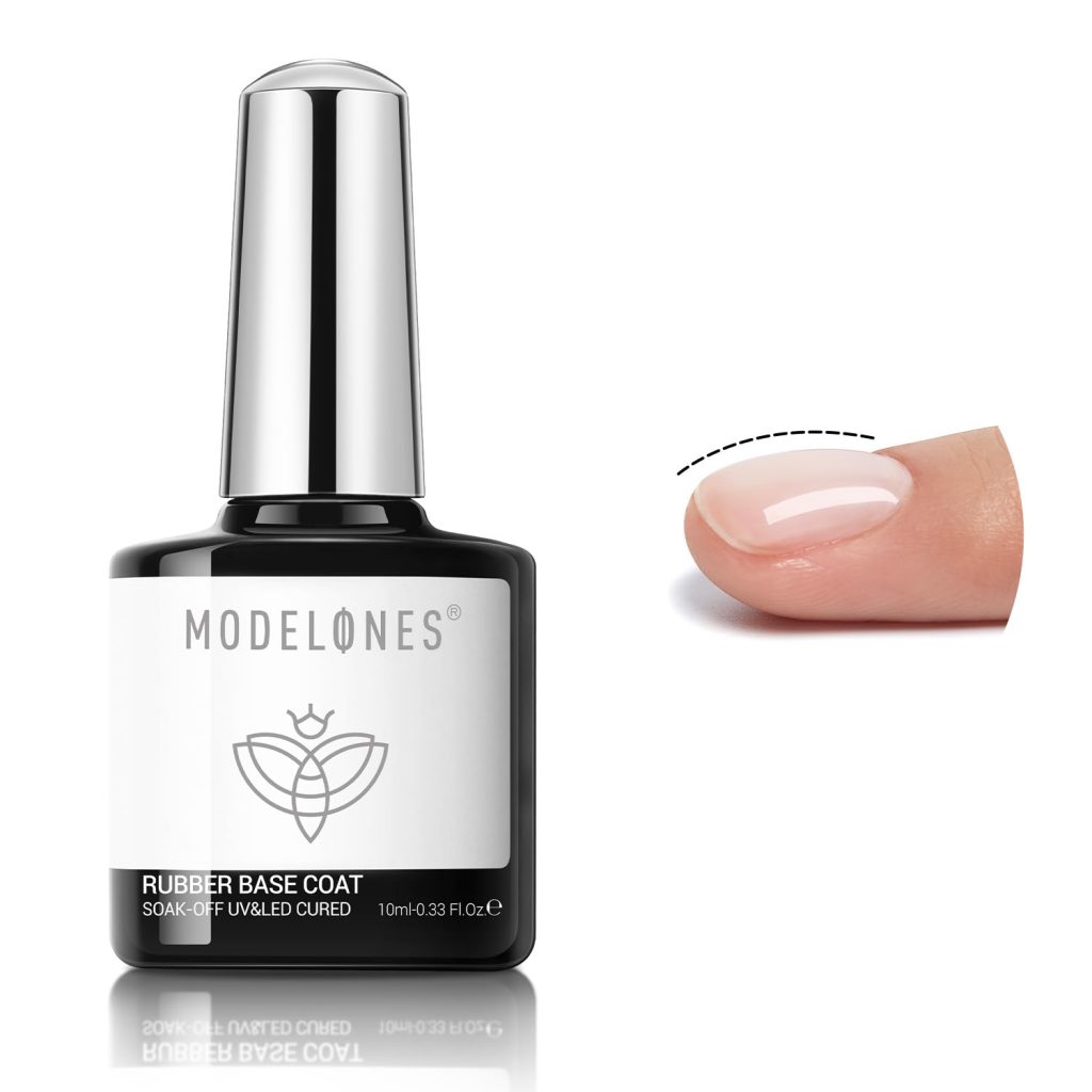 Rubber Base Gel: Modelones Clear Builder Gel Nail Polish for Strengthening, Apex Building, and Long-Lasting Protection for Thin, Weak Nails (Soak Off UV/LED)