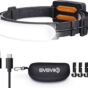 Best Headlamp: Rechargeable PRO+ 7500mAh LED Head Lamp with 1500 Lumen Brightness, 230° Beam, 3 Modes, and IPX6 Waterproof for Camping and Mechanics