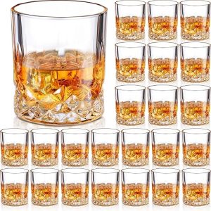 Bourbon Glasses: Yaomiao Old Fashioned Whiskey Glasses Bulk – 10 oz Cocktail Rocks Glasses for Whiskey, Bourbon, and Liquor Gifts (Set of 24)