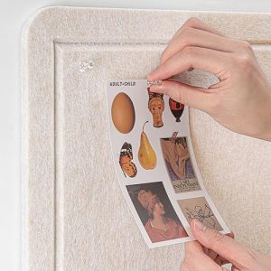 Prayer Board: 36 x 24 Inches Felt Bulletin Board – Decorative Cork Board Alternative for Wall, Foldable Self-Adhesive Vision Board with 20 Pushpins in Oatmeal