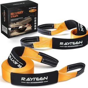 Tow Strap: Genuine 33,000lb Xtreme Heavy Duty Recovery Strap (20ft x 4in) with 20,000lb Tree Saver Strap (8.2ft x 3in) – Includes Reflective Sleeve & Reinforced Loop for 4×4 Offroad UTVs, ATVs, and Trucks
