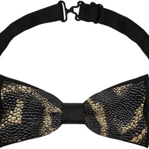 Bowtie Snake: Snake Skin Pattern Pre-Tied Adjustable Bow Ties for Men – Stylish Necktie Accessory