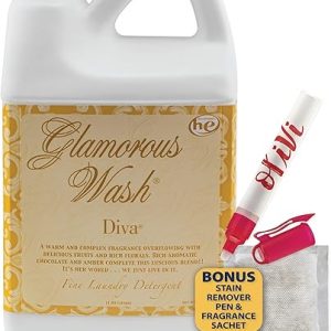 Diva Wash: Tyler DIVA Glamorous Laundry Detergent (1/2 Gallon) with Olivi Stain Remover Pen – Ideal for Washing Clothes, Linen, Lingerie, and Expensive Fabrics with a Fresh Scented Sachet