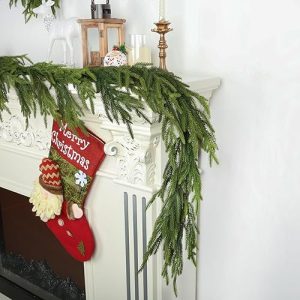 Cedar Garland: 6 Ft Realistic Christmas Garland – Lifelike, Soft, and Bendable for Outdoor and Indoor Home Decor, Perfect for Thanksgiving Decorations!