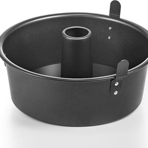 Angel Food Cake Pan: HONGBAKE 10-Inch Removable Bottom Tube Pan – Nonstick Heavy Duty Chiffon Cake Mold, 16-Cup, Dark Grey
