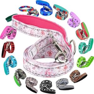 JAV Pet Leash: EcoBark Soft & Reflective Comfort Leash with Padded Handle – Durable and Safe for Small, Medium, and Large Dogs (Floral Design)
