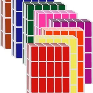 Royal Green Rectangular Color Coding Stickers: 640 Pack of 1.57″ x 0.75″ Assorted Name Tag Labels for Kids