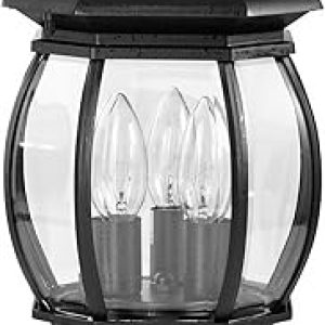 Outdoor Post Light Fixtures: NUVO 60/899 Central Park 3-Light Post Lantern, 60 Watts/120 Volts (Black), 21 x 7.4 Inches