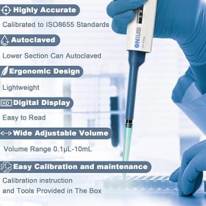 Volumetric Pipette: ONiLAB High-Accuracy Single-Channel Manual Adjustable Pipettes (50-200µL) – Model 7010101011