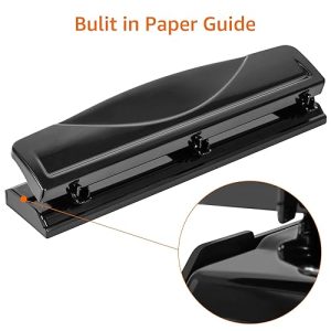 3 Hole Punch: Amazon Basics Black Punch with 10 Sheet Capacity for Efficient Document Organization