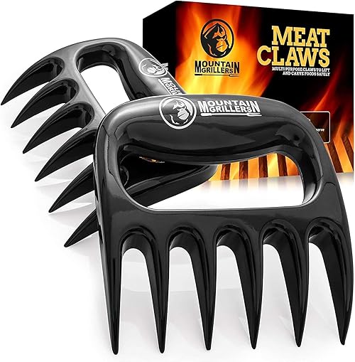 Claw Bear Claw: Mountain Grillers Meat Claws for Pulled Pork and Meat Shredding – BBQ Tools for Grilling (Pack of 2, Black)