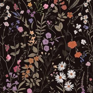 Dark Floral Wallpaper: Peel and Stick Daisy Design – 243″ x 17.3″ Timeless Floral Decor