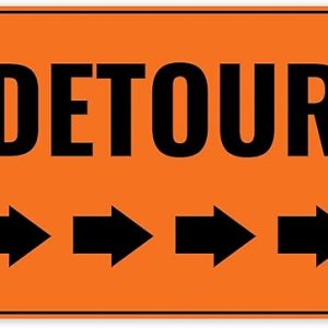 Detour Sign: 1PC Right Arrow Aluminum Traffic Sign – 14 x 10 Inches Metal Design
