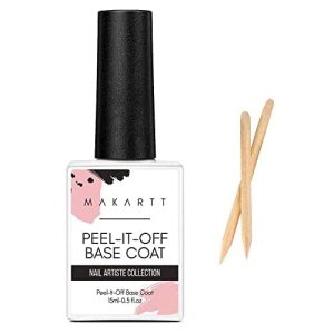 Jello Jello Peel Off Base: Makartt 15ml Clear Gel Base Coat – Easy Removal Nail Polish for Practice, No Soaking or Filing Required, Safe for Weak & Thin Nails, UV/LED Lamp Needed, Perfect for Beginners