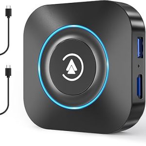 Magic Box 2.0: Wireless CarPlay Adapter for 2025 – Supports YouTube, TikTok, Disney+, and Hulu for Factory Wired CarPlay Vehicles (2015 and Newer)