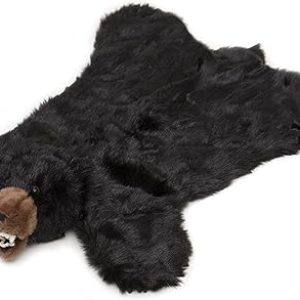 Bear Rug for Kids: Large Plush Black Bear Design by Carstens