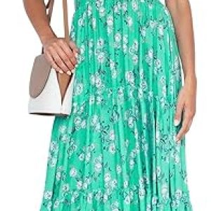 Strapless Maxi Dress for Women: ZESICA Off-Shoulder Sleeveless High Waist Solid Color Beach Dress for Summer