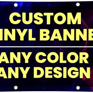 Stickers and Banners: Custom Vinyl Banner Printing in Any Size and Color for Outdoor/Indoor Events (2’x3′)