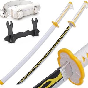 Zenitsu Sword: Zisu Demon Katana, 41 Inches, Hashira Pillars & Protagonist Sword for Cosplay with Original Anime Texture