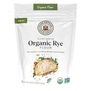 King Arthur Flour Organic Medium Rye – 3 lb Bag of Non-GMO, 100% US-Grown & Milled Baking Flour for Rich, Flavorful Rye Bread, Cookies & Other Baked Goods