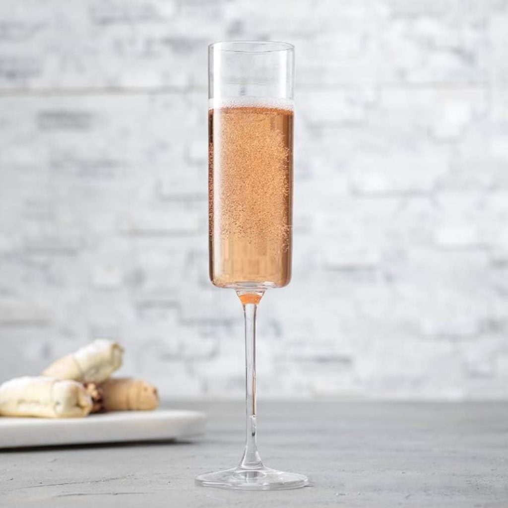 Glassware Sets JoyJolt: Claire Collection Crystal Champagne Flutes - Set of 2, 5.7oz Elegant Glasses for Home Bar & Special Occasions, European-Made Craftsmanship
