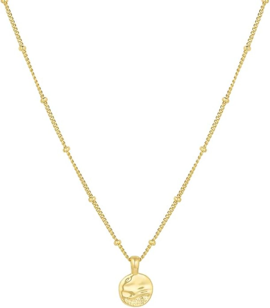 Gorjana: Shorebreak Necklace - 16-Inch 18K Gold Plated Brass Ocean-Inspired Layering Piece for Daily Style