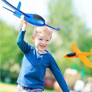 Airplane Toys: BooTaa 2-Pack of 17.5″ Large Foam Throwing Planes with 2 Flight Modes – Perfect Outdoor Gifts for Kids Ages 3-12