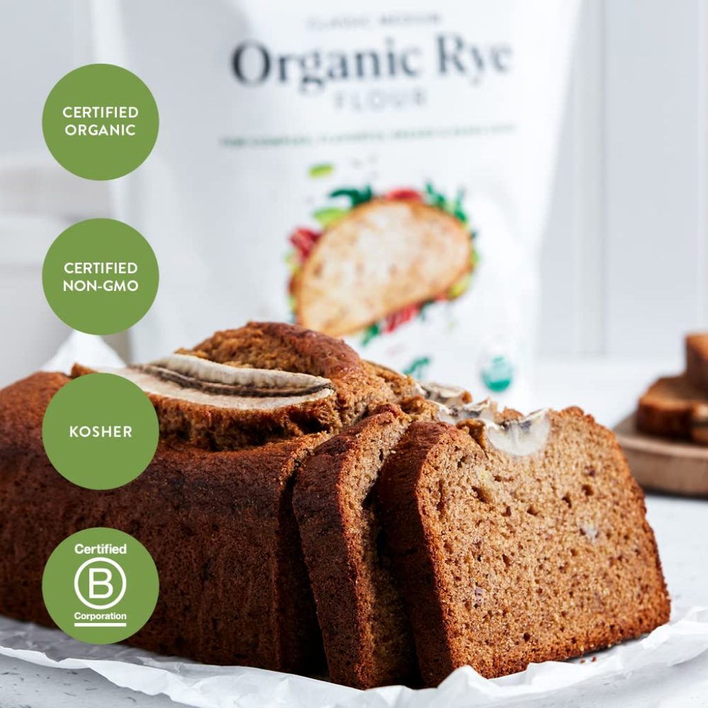 King Arthur Flour Organic Medium Rye – 3 lb Bag of Non-GMO, 100% US-Grown & Milled Baking Flour for Rich, Flavorful Rye Bread, Cookies & Other Baked Goods
