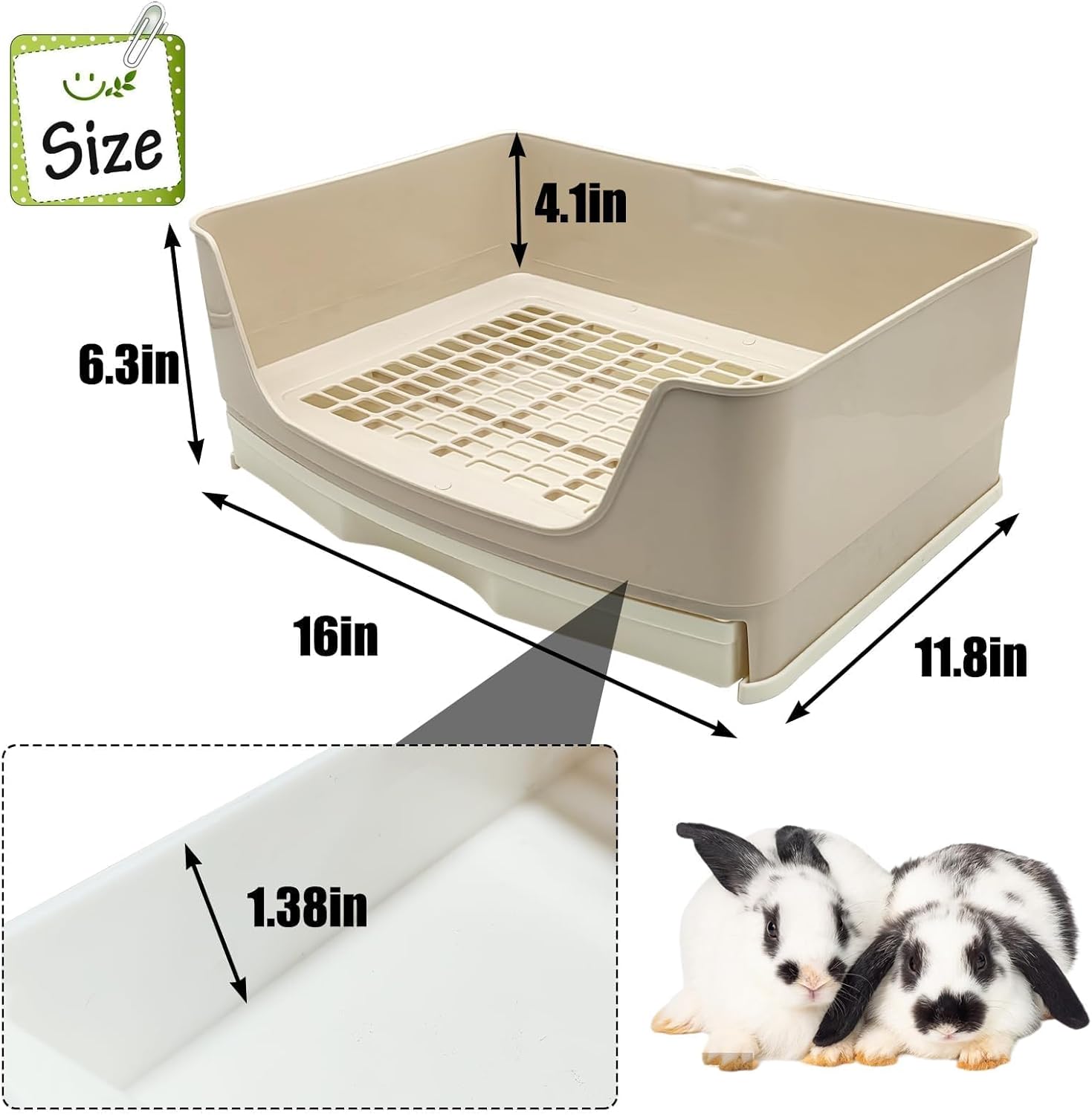 Rabbit Litter Box: Kathson Large Corner Toilet Trainer with Drawer - Ideal for Adult Rabbits, Hamsters, Guinea Pigs, and Ferrets (Brown)
