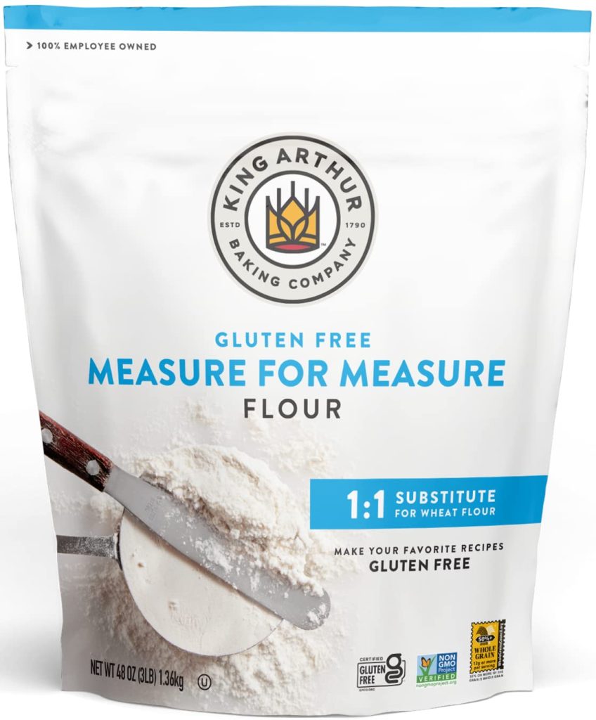 King Arthur Flour Gluten-Free Measure for Measure – All-Purpose 1:1 Wheat Flour Substitute, Non-GMO, Kosher Certified Baking Flour for Cookies, Cakes & Muffins, 3 lbs Bag