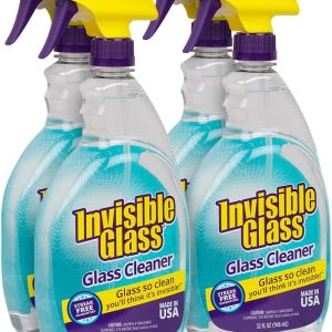 Invisible Glass Cleaner: 92194-4PK Premium Streak-Free Glass and Window Cleaner for Auto and Home – Ammonia-Free, Tint-Safe, Perfect for Glass Cooktops and Patio Doors, 32 Fl Oz, Pack of 4