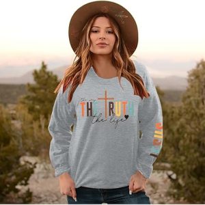 Christian Sweatshirts: Women’s Bible Verse Pullover – Faithful Crewneck Long Sleeve Shirt for Religious Inspiration
