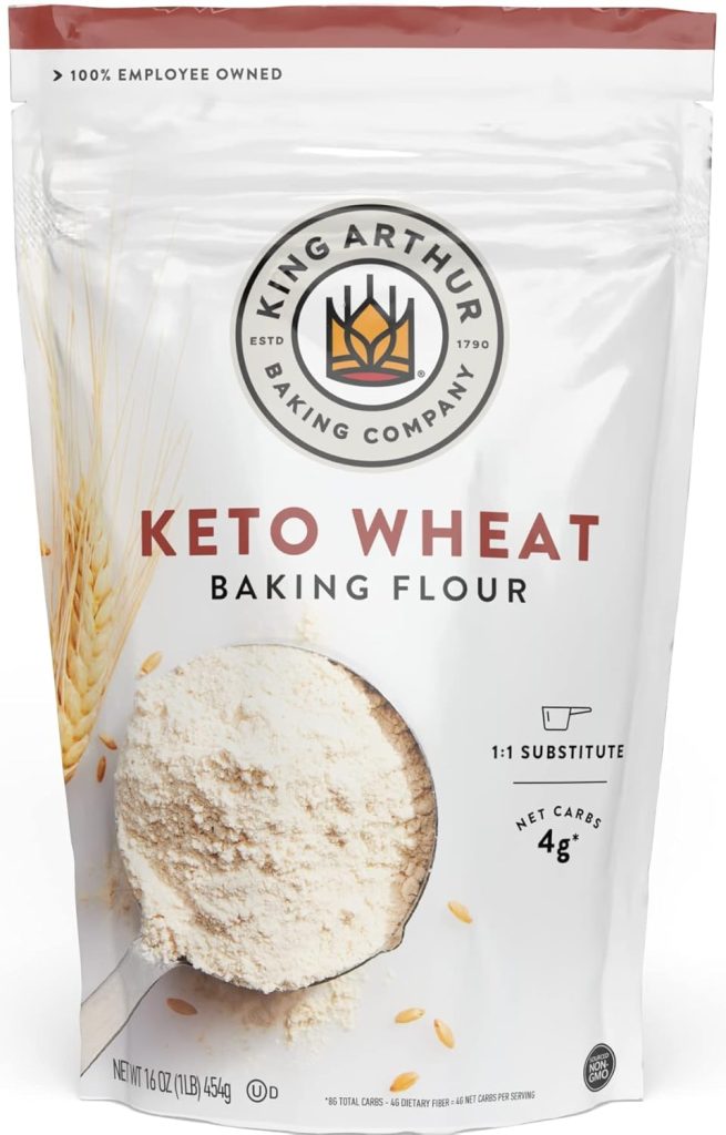 King Arthur Flour Keto Wheat Baking – 1 lb Low-Carb All-Purpose Flour Substitute, Non-GMO, Resealable Bag, Ideal for Keto Diet, Bread, and Reduced-Carb Baking