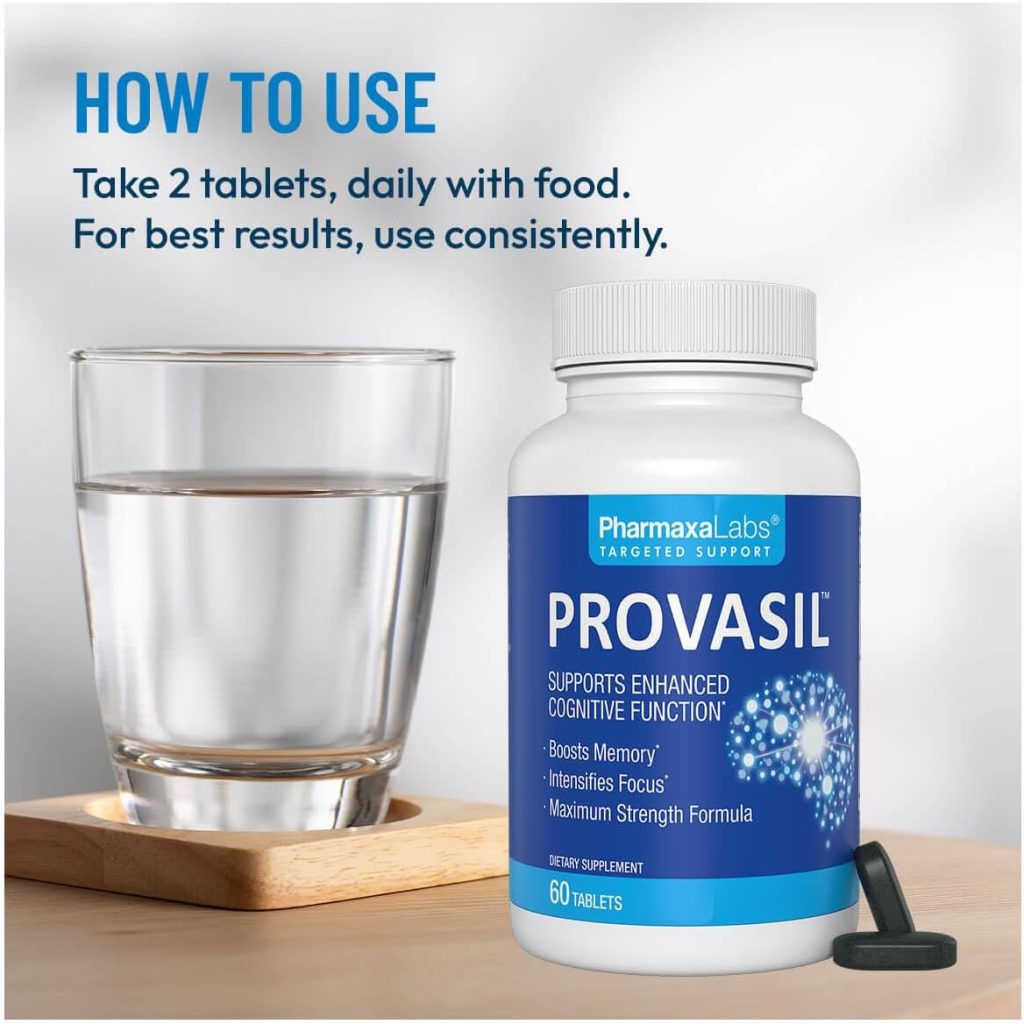 Provascin Maximum Strength Brain Supplement - Enhances Memory & Focus, Supports Cognitive Health with Phosphatidylserine, Resveratrol, Folate, Ginkgo Leaf, Bacopa & More - 60 Tablets