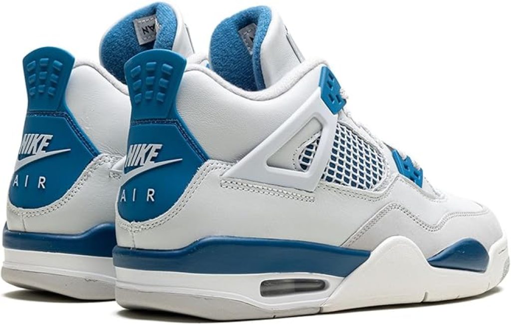 Jordan 4 White Thunder – Big Kid's Retro Off White/Military Blue Sneakers (HF4281 141)