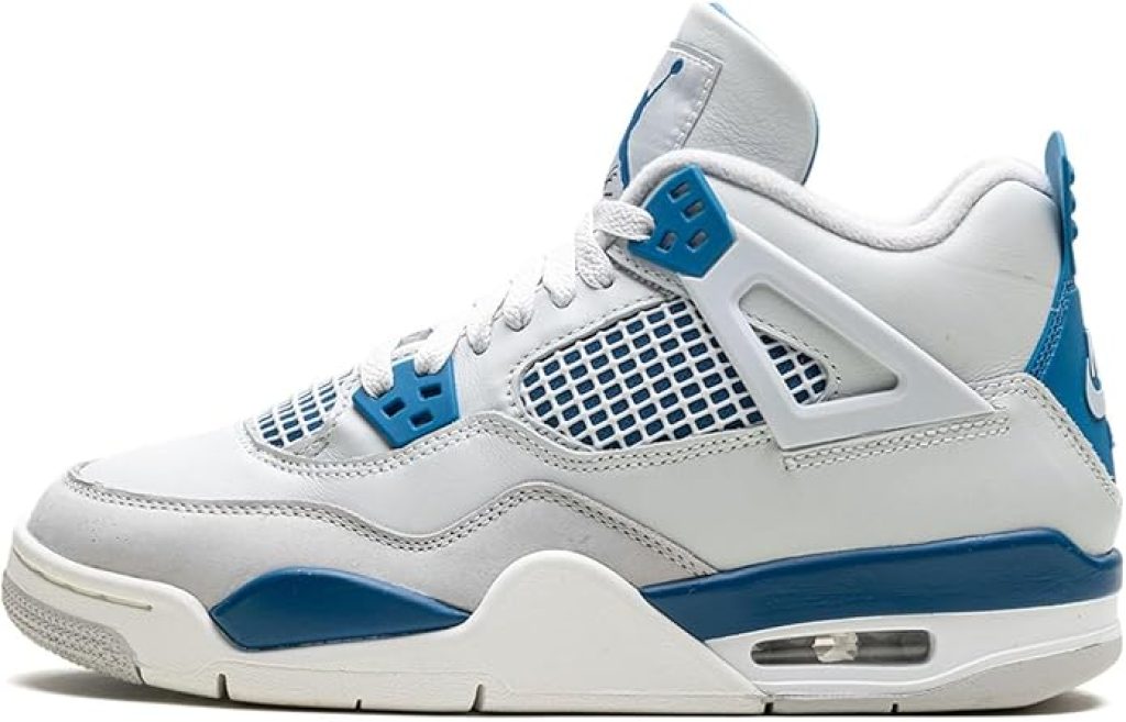 Jordan 4 White Thunder – Big Kid's Retro Off White/Military Blue Sneakers (HF4281 141)