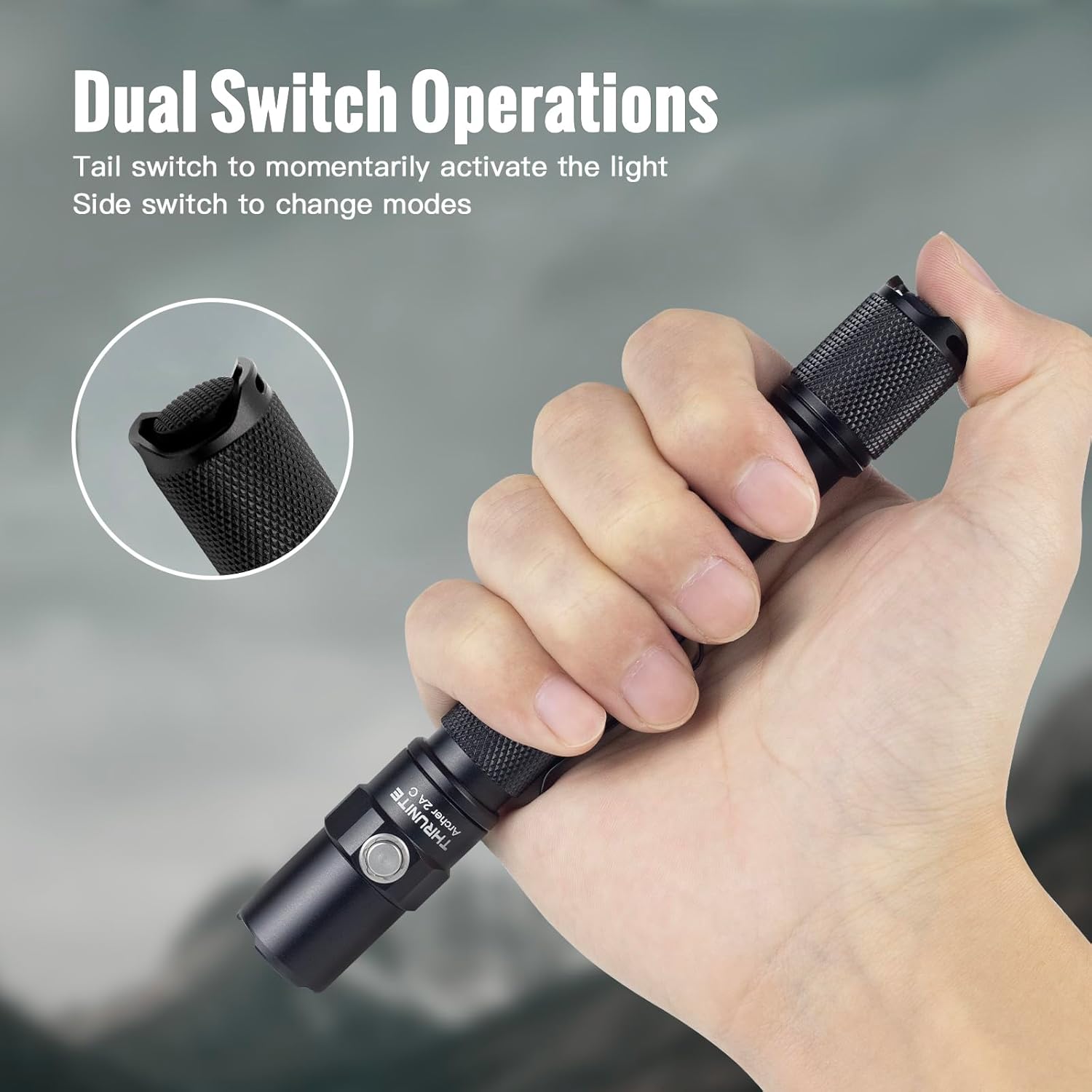 Best EDC Flashlight: ThruNite Archer 2A C LED Rechargeable Flashlight - 1000 Lumens, IPX8 Waterproof with Dual Switch for Hiking, Camping, and Everyday Use