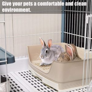 Rabbit Litter Box: Kathson Large Corner Toilet Trainer with Drawer – Ideal for Adult Rabbits, Hamsters, Guinea Pigs, and Ferrets (Brown)