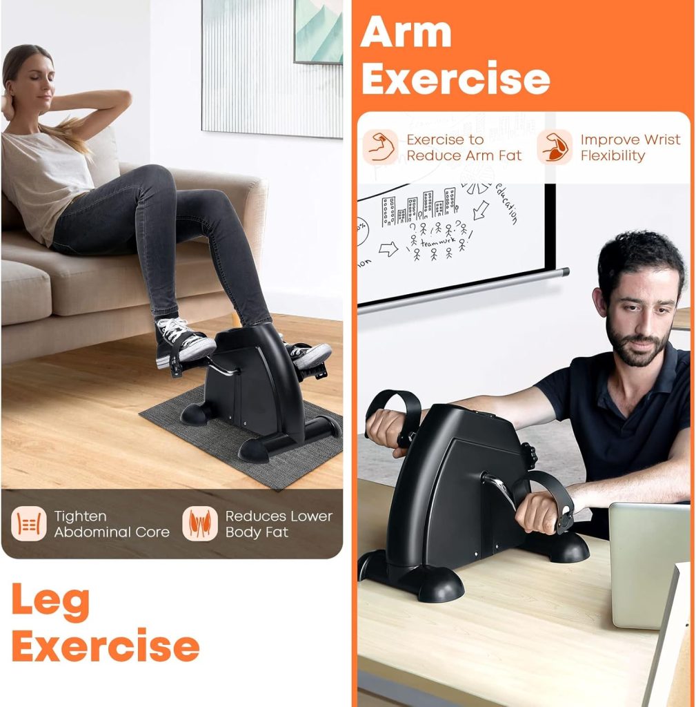 Walking Bike - AGM Mini Exercise Bike, Under Desk Pedal Exerciser for Arms and Legs with LCD Display