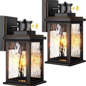 Outdoor Pendant Lighting: VIANIS 2 Pack Motion Sensor Lights – Modern LED Dusk to Dawn Fixtures for Front Porch and Garage