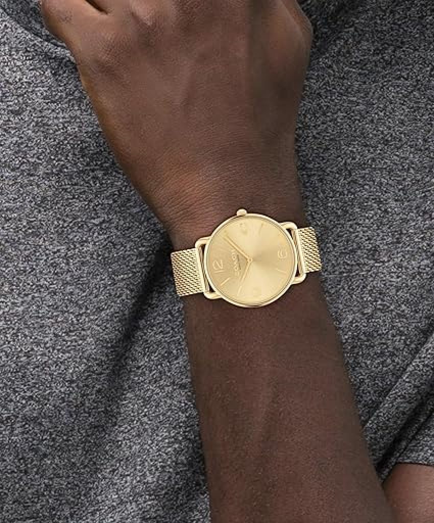 Shop Coach Gold Bracelet Watch: Coach Elliot Men's Timepiece with Contemporary Elegance and Signature Detailing for Everyday Wear