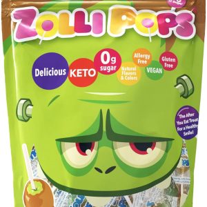 Sugar Free Hard Candy Zollipops: Caramel & Green Apple – 10.4oz Vegan, Allergy-Free, KETO & Diabetic Friendly Clean Teeth Treat
