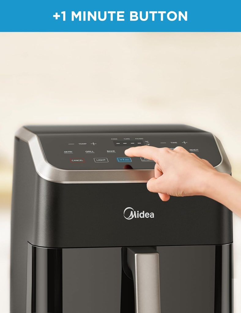 Midea Air Fryer 5.5 Quart with See-Through Window – HeatExpress Rapid Air Technology, 9 Preset Cooking Menus for Fast and Easy Meals