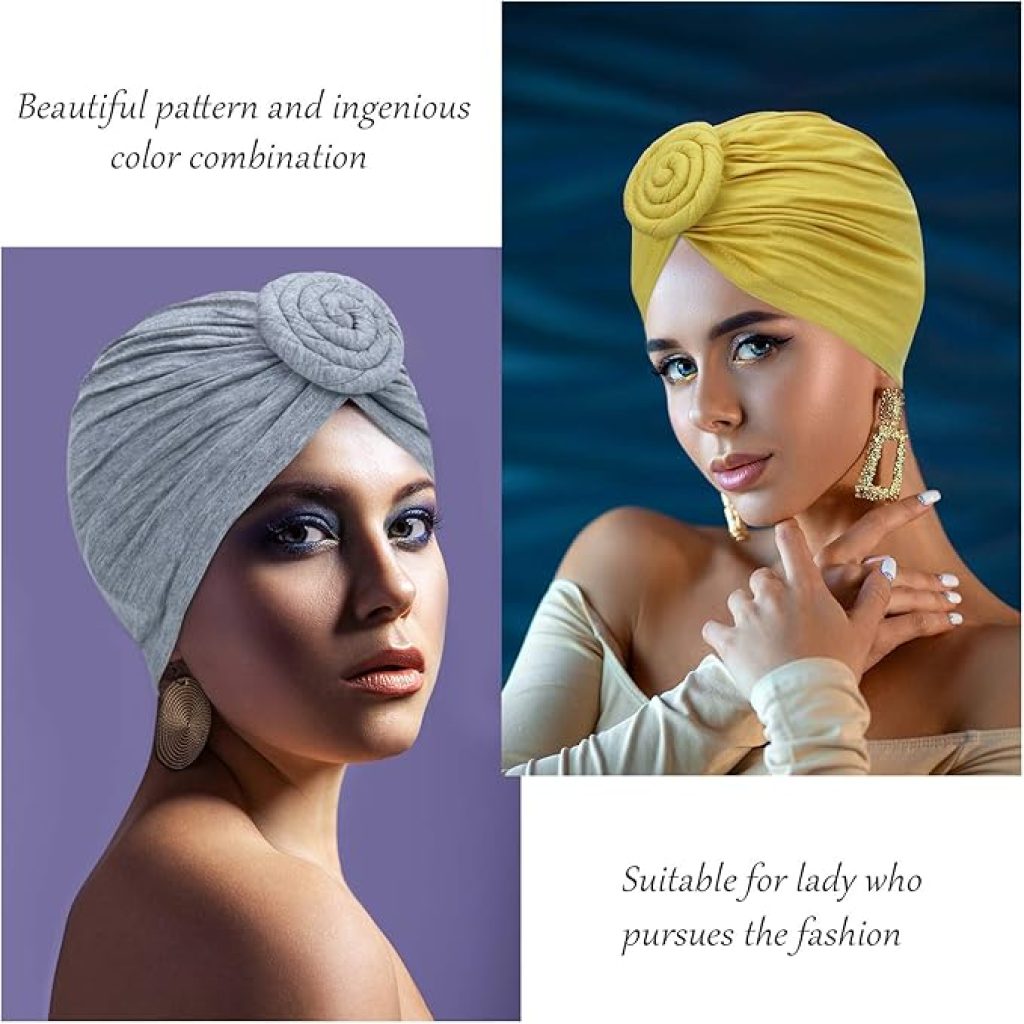 En Turban: SATINIOR 6-Piece Soft Pre-Tied Knot Head Wraps for Women - Fashionable Cancer Chemo Headwear Caps