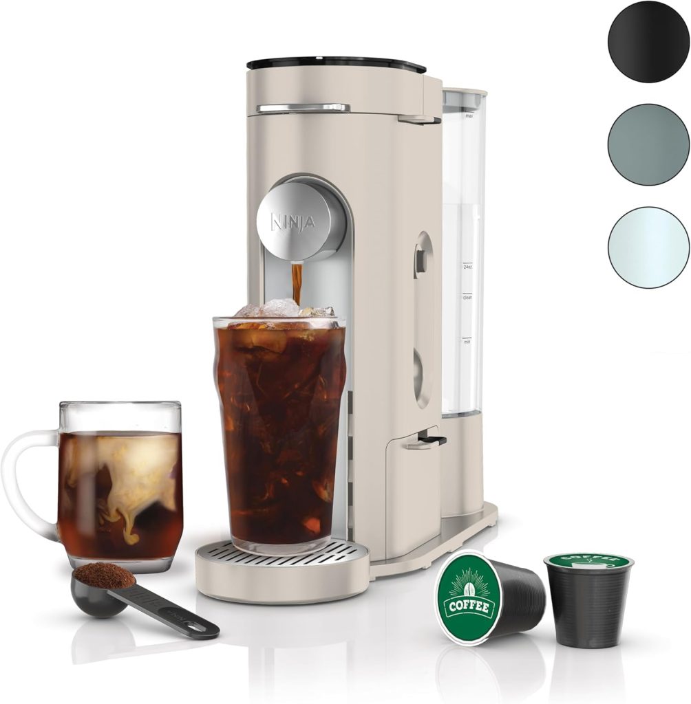 Ninja Coffee Maker – Pods & Grounds Single-Serve Brewer, K-Cup Compatible, Compact Design with 56-oz Reservoir, Brew Sizes from 6-oz Cup to 24-oz Travel Mug, Iced Coffee Maker in Stone (PB041ST) 2 Ninja Coffee Maker – Pods & Grounds Single-Serve Brewer, K-Cup Compatible, Compact Design with 56-oz Reservoir, Brew Sizes from 6-oz Cup to 24-oz Travel Mug, Iced Coffee Maker in Stone (PB041ST)