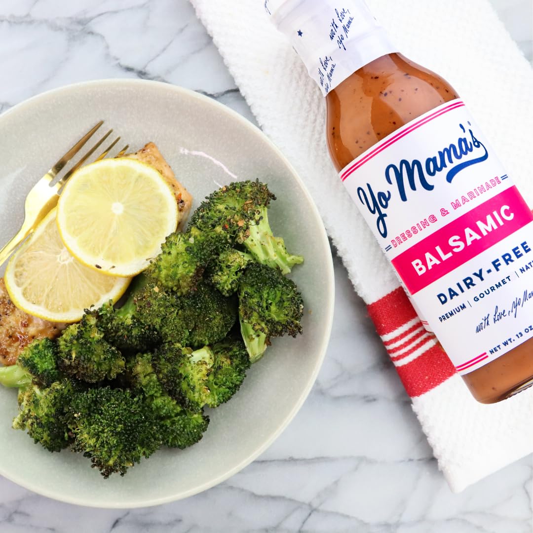 Low Sodium Salad Dressing: Yo Mama's Foods Gourmet Honey Balsamic & Asian Sesame Combo Pack (2) - Vegan and Low Carb