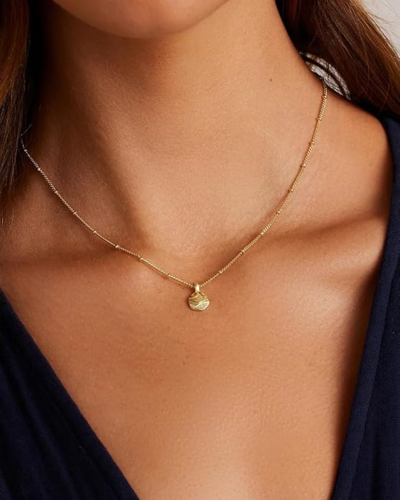 Gorjana: Shorebreak Necklace - 16-Inch 18K Gold Plated Brass Ocean-Inspired Layering Piece for Daily Style