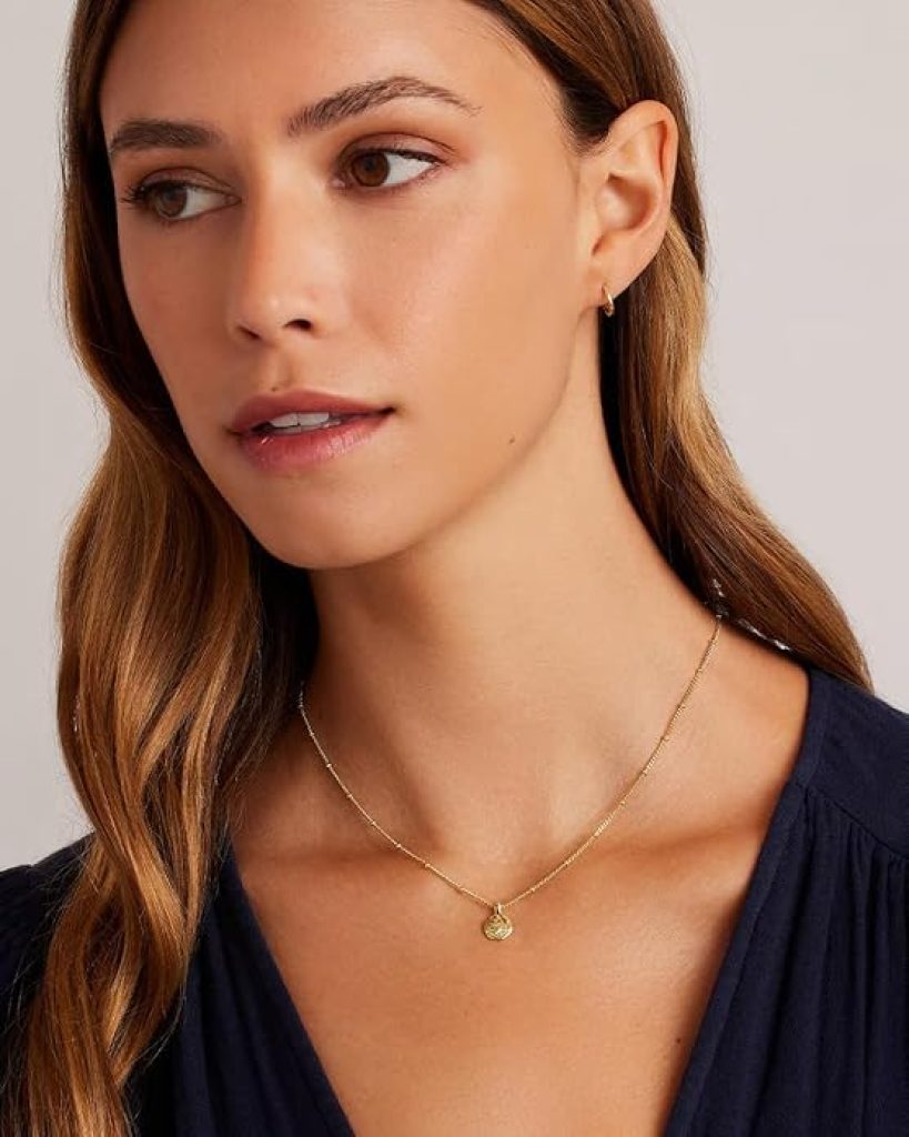 Gorjana: Shorebreak Necklace - 16-Inch 18K Gold Plated Brass Ocean-Inspired Layering Piece for Daily Style